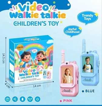 Відео-рації з екраном і відеочатом для дітей — HD Video Walkie Talkies (рожевий + блакитний)