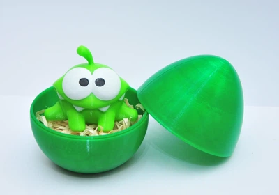 Сюрприз яйце + Фігурка Ам Ням 5х6 см малюк в яйці монстрик Om Nom Cut the Rope амням нямням зелене