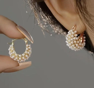 Жіночі сережки "Човен" 2.3 см jewelry Білі