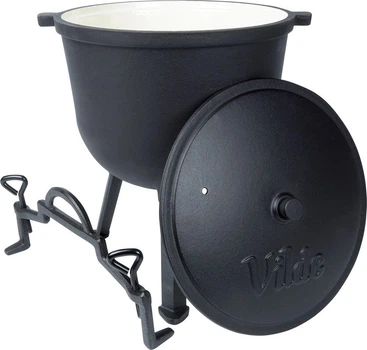 Kociołek żeliwny Vilde Cast Line emaliowany na nóżkach z pokrywką 10 L 199052 (5904316471903)