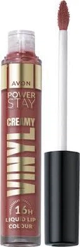 Рідка губна помада Avon Power Stay Creamy Vinyl "Соковитий блиск" відтінок Запорошена троянда 6 мл