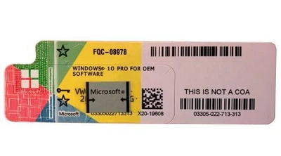 Microsoft Windows 10 Professional 64-bit Ukrainian 1 ПК (FQC-08978) наклейка