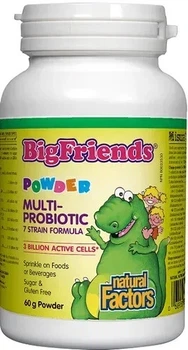 Пробіотик для дітей в порошку, Natural Factors, BigFriends, Multi-Probiotic Powder, 3 млрд. КУО, 60 грам