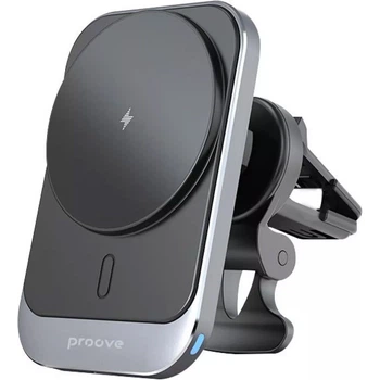 Автомобільний тримач з бездротовою зарядкою Proove Square Magnetic Pro 15W (WHSP15010004) [136214]
