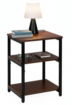 Приліжкова тумба SPRINGOS HF0062 35 x 31 x 59 см Темно коричнева (5908455306911)