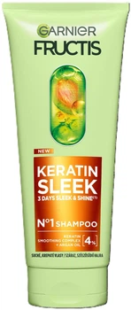 Шампунь Garnier Fructis Keratin Sleek для розгладження та надання блиску для пухнастого та сухого волосся 200 мл (3600542638807)