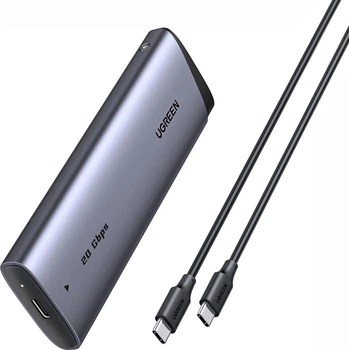 Зовнішня кишеня Ugreen M.2 NVMe/SATA SSD 20Gbps Enclosure with USB-C to USB-C Cable Gray (6941876251506)