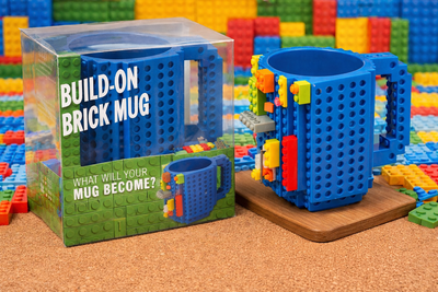 Пластикова чашка-конструктор Cup Building Block з набором деталей, синя, 12 см