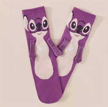 Шкарпетки Стіч (Stitch) з 3D-лапками One Size (Фіолетовий)