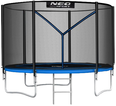 Trampolina ogrodowa Neo Sport NS-08Z221 z siatką wewnętrzną i drabinką 252 cm Niebieska (5903890625665)