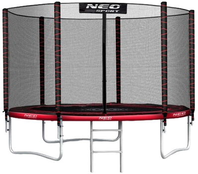 Trampolina ogrodowa Neo Sport NS-08Z241 z siatką wewnętrzną i drabinką 252 cm Czerwona (5903890625726)