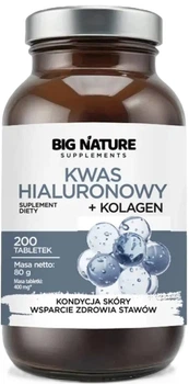 Suplement diety Big Nature Kwas hialuronowy + Kolagen 200 tabletek (5905745622607)