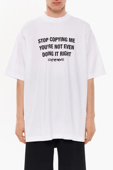 Мужская футболка с логотипом VETEMENTS Stop copying Размер L Белый