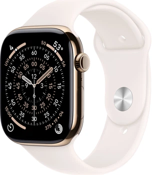 Смарт-годинник Apple Watch Series 11 GPS + Cellular 46mm Gold Titanium Case with Light Blush Sport Band - M/L (MFD64)