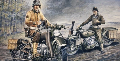 Збірна модель 1:35 мотоцикл U.S. Motorcycles D-Day Normandy 1944/2014 Italeri 0322