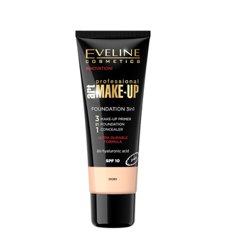 Крем тональний EVELINE PROFESSIONAL Art. MAKE-UP 3 в 1 Cлонова кістка 30 мл.