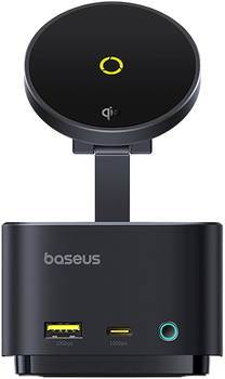 USB-хаб Baseus MagPro Series II 7in1 MagSafe 15W + HDMI + USB-A + USB-C + SD/TF Black (6932172672669)