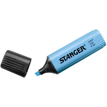 Маркер Stanger текстовый, 1-5 мм синий 10 шт (MARKER-TXT-STFLATB10)