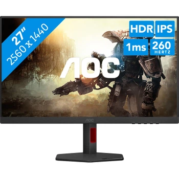 Монітор TFT 27" AOC Q27G4ZR, QHD, Fast IPS, 240Hz, 0,3ms, 2xHDMI, DP, HAS, Pivot, кільк., чорно-червоний (Q27G4ZR)