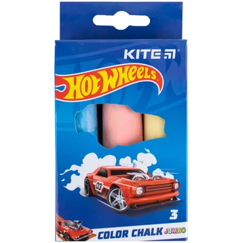 Мел Kite цветные Jumbo Hot Wheels, 3 цвета (HW24-077)