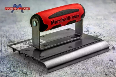 Гладилка по бетону Marshalltown QLT з нарізчиком канавок 152х127 мм нержавіюча сталь радіус 13 мм (14280)