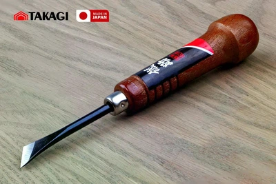 Резец Takagi для резьбы по дереву 12,5 мм стамеска ударная скошенная Япония (1021850)