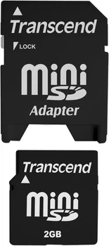 Карта пам'яті Transcend miniSD 2GB + SD-адаптер (TS2GSDM)