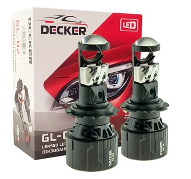 Мини-Линзы DECKER GL-02 Цоколь H7 линза с светотеневой границей в 6000K 12-24V 45W 8000Lm в штаные места!