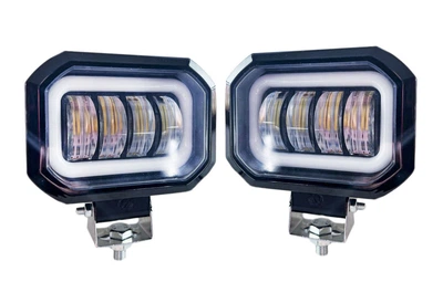 Комплект LED фар на 4 лінзи + Ангельські очі + фари з лінзою і світлотіньовий кордоном! 40W 12-24V
