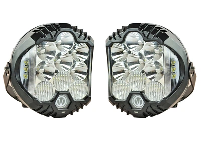 Комплект круглих LED фар 12-24V 81W 6000K (Ø16СМ* 6,5СМ) дальнє + ближнє світло (прожектор)