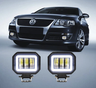 Комплект LED фар (2 шт.) + Ангельські очі + фари з лінзою і світлотіньовий кордоном! 30W 12-24V