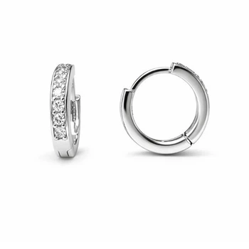 Серьги-кольца (конго) серебряные дорожка с фианитами Silver Style (20991.12 sku:2300104271534)