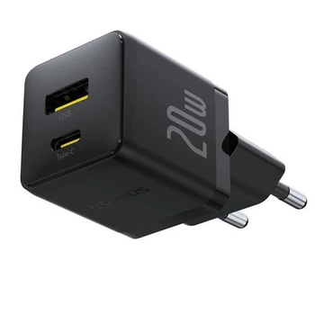 Зарядний пристрій Baseus Palm Fast Charger USB-C+USB 20W Black (P10111608113-00)