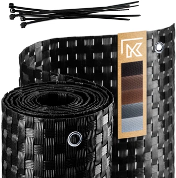 Osłona balkonowa Kadax Skei 1x7 m Czarna (K4301)