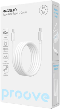 Kabel Proove Magneto Type-C - Type-C 60W 1m White (CCMA60002202)