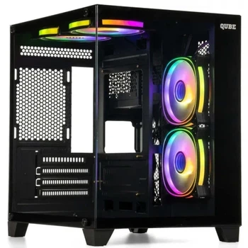 Корпус Qube REEF ARGB, чорний, MiniTower, без БП, для microATX/mini-ITX, 1xUSB 3.0/2xUSB 2.0, макс. CPU - 160 мм / VGA - 320