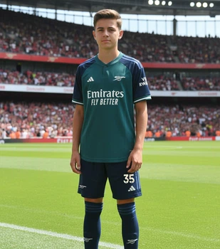 Детская футбольная форма Arsenal (Арсенал) Zinchenko 35 изумрудно-синяя 26(140-145см)