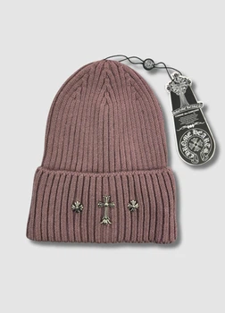 Жіноча зимова шапка - Chrome Hearts / Хром Хартс 55-57 см Моко