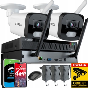 Комплект мониторинга Force 2x IP-камера WiFi 4 мп Белый