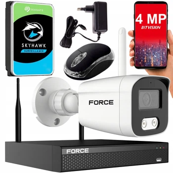 Комплект мониторинга Force 1x IP-камера WiFi 4 мп 12 В 1 А Белый