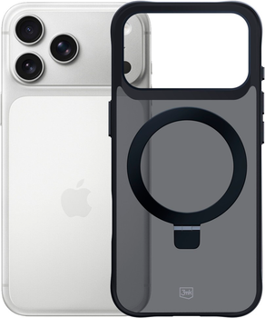 Панель 3MK Smoke Case Mag&Stand для Apple iPhone 17 Pro Transparent/Black (5903108665261)
