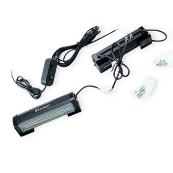 Фара дополнительная LED прямоугольная 165х40х45 (Д В Ш) 2 секции синяя стробоскоп, штекер в прикуриватель BLASKAR