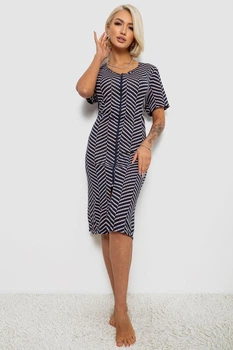 Халат женский на молнии с принтом синий 257R1030-6 Ager XXXL-4XL