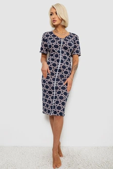 Халат женский на молнии в горох, цвет синий, XXL-XXXL, 257R1030-3