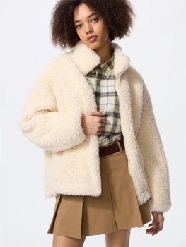 Кожушок жіночий Uniqlo 357177128 S Молочний (1159852027)