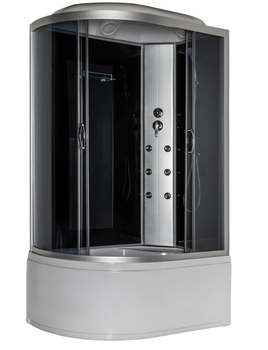 Душевой бокс Vivia 81 R RC левый 120×80×215 с высоким поддоном, сатиновый профиль, тонированное стекло