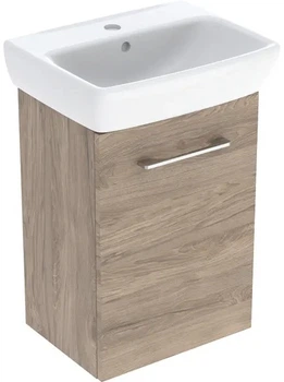Тумба подвесная Geberit Selnova Square 502.752.00.1 темный орех c раковиной 50 см