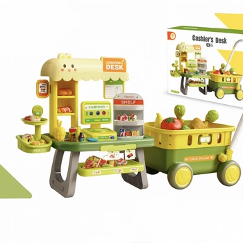 Игровой набор Super Market 2-в-1: тележка для покупок + кассовый аппарат (зеленый)