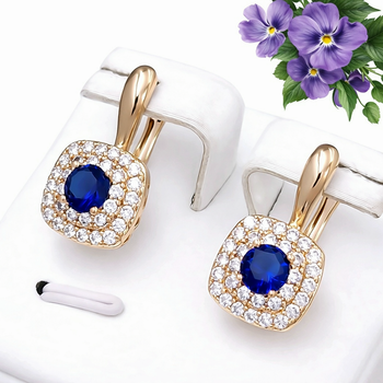 Серьги Xuping Jewelry длина 2.1см ширина 1.2см медицинское золото позолота 18К с1558