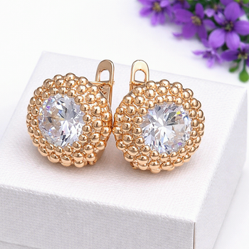 Серьги Xuping Jewelry длина 1.3см медицинское золото позолота 18К с1624
